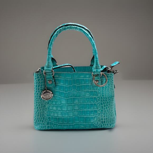 Patricia Nash Aqua Croc Embossed Leather Handbag NWT 10th Anniversary Edition - Picture 2 of 10